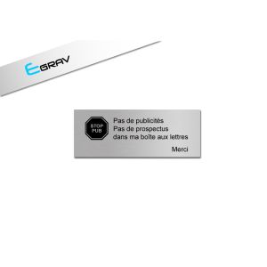 Plaque Stop Pub Picto Stop Grave Laser 80x30 Mm Livraison Gratuite
