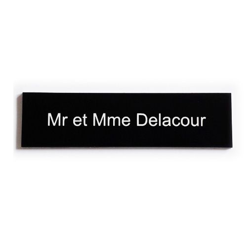 plaque gravée personnalisée boite aux lettre porte 2 lignes  ft 29x100 mm 