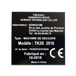 Plaque constructeur et d'identification 70mm x 40 mm