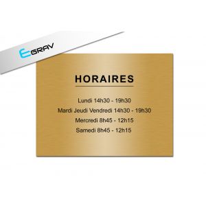Plaque Horaires Magasin 