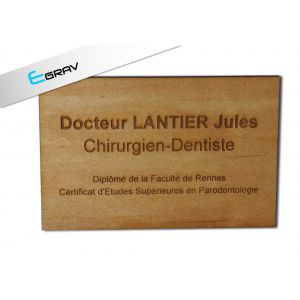 plaque professionnelle bois 300 mm par 200 mm